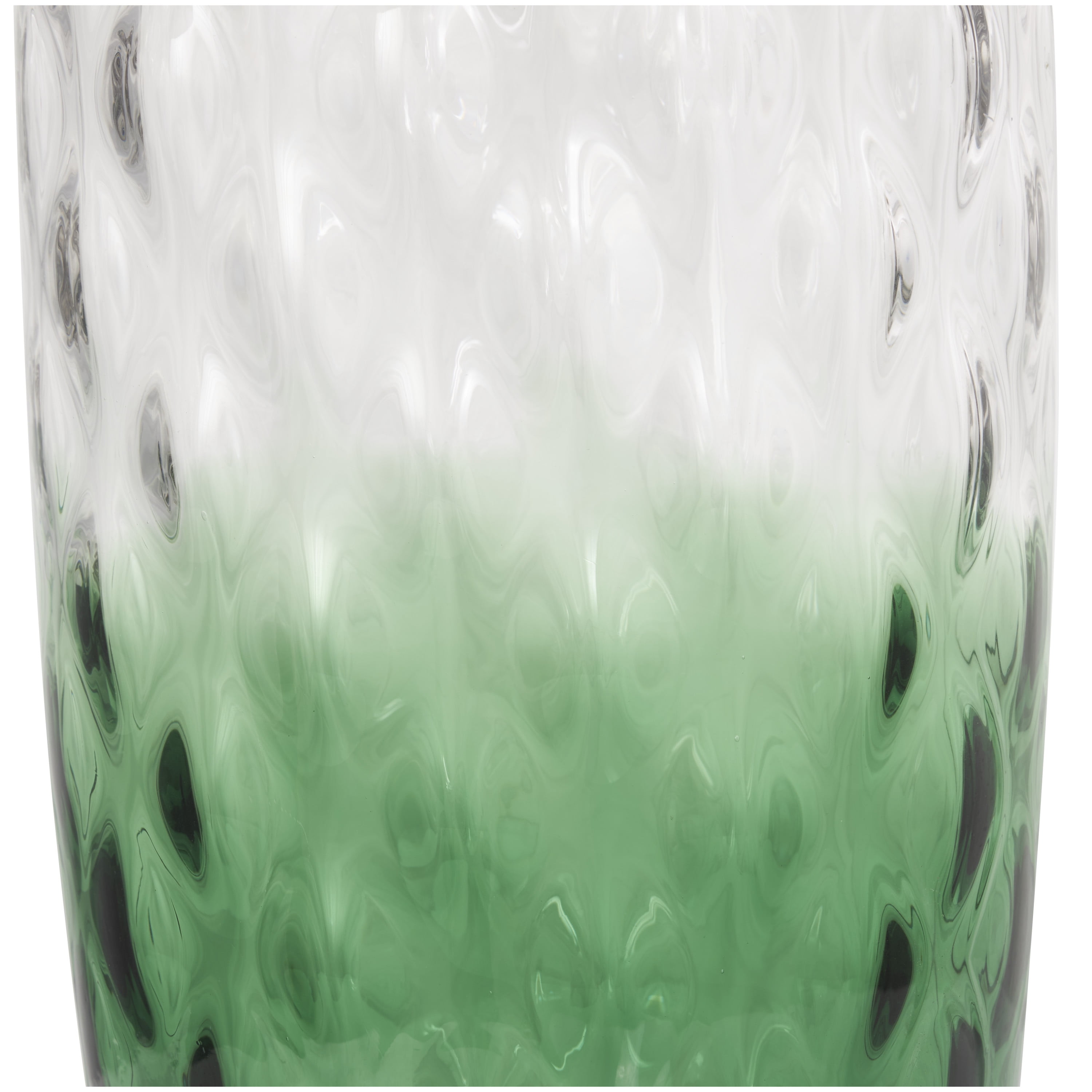 DecMode 20" Handmade Ombre Green Glass Vase