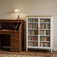 thumbnail image 2 of Innovaze Modern Multi-Purpose Storage Cabinet with Doors, Metal Accent Cabinet, Entryway Shoe Cabinet, Hallway Organizer, Bookcase & Display Cabinet, White, 2 of 6