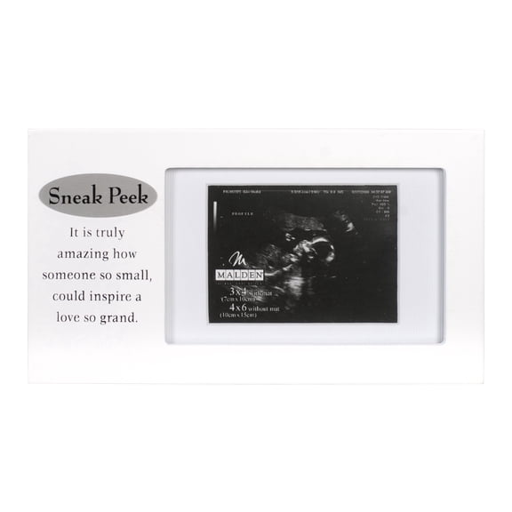 Malden - Sneak Peek Sonogram Picture Frame, Fits 3x4 Ultrasound or 4x6 Photo