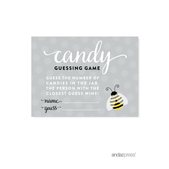 Candy Guessing Game  Mama to Bee Bumblebee Gender Neutral Baby Shower Games , 30-Pack