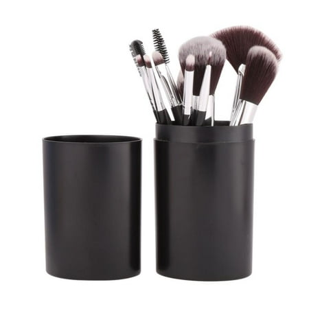 Makeup Brush Set 12Pcs Foundation Powder Eyeliner Eye Shadow Lip Brush Tools With Holder