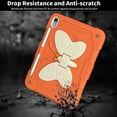 thumbnail image 3 of Allytech for iPad 10th Gen 10.9 Inch Case 2022 with Butterfly Wings Kickstand & Pencil Holder, Kidsproof Removable Shoulder Strap 2 in 1 Heavy Duty Rugged Cover for iPad 10.9" 2022, Orange+Beige, 3 of 7