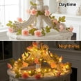 thumbnail image 4 of Ninonly Rose Fairy Lights, 7.2FT 40 LED Pink Artificial Flower Garland with Lights, 8 Lighting Modes Garden, Battery Operated  Decoration for Wedding Party  Balcony Room, 4 of 11