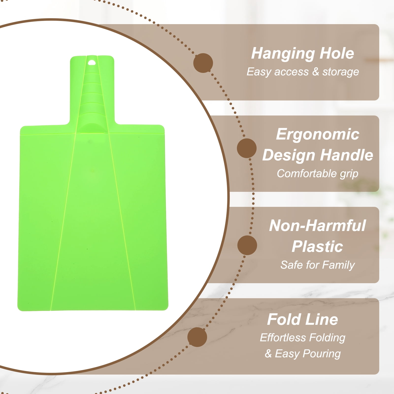 Uxcell 4 Pcs Foldable Cutting Board, 15" x 8.5" Plastic Folding Cutting Board Chopping Mat Non-Slip for Cooking Camping, Green