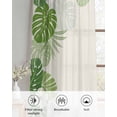 thumbnail image 6 of Tropical Palm Leaves Sheer Curtains 84 Inch Length 2 Panels Set for Living Room/Bedroom, Summer Green Botanical Leaf Plants Kitchen Curtains Grommet Semi-Sheer Curtains Window Treatments 42"x84"x2, 6 of 7