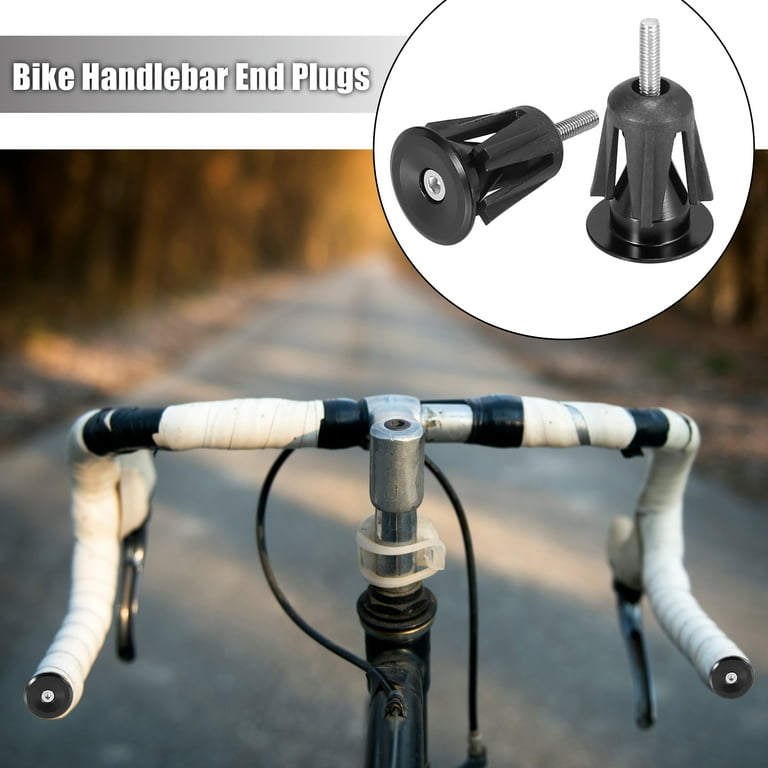 Pair Aluminum Alloy Bike Handlebar End Plugs Caps Bar End Plug Black