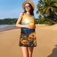 thumbnail image 3 of Uemuo Elegant Sunset Sunflower Pattern Women’s Sleeveless Dress – Casual Summer A-Line Dress, Stylish and Comfortable Sundress for Hot Weather, 3 of 7