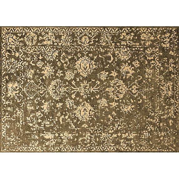 Ahgly Company Indoor Rectangle Oriental Brown Industrial Area Rugs, 7' x 9'