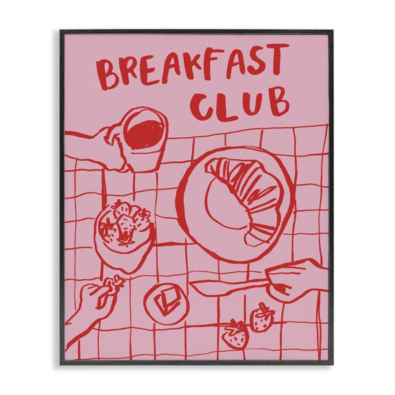 Stupell Industries Breakfast Club Doodles Black Framed Giclee Art, design by Jenaya Jackson