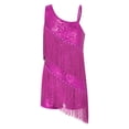 thumbnail image 1 of Sywiyi Robe de Danse Jazz Latine à Franges Diamants Brillants Salsa Samba Rumba Cha Tango Rose Vif 12, 1 of 5