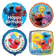 Sesame Street Birthday Party Balloons - 4 Happy Birthday Balloon Decorations For A Sesame Street Cookie Monster, Elmo, Big Bird, Abby Cadabby, and Oscar the Grouch Bouquet Banner