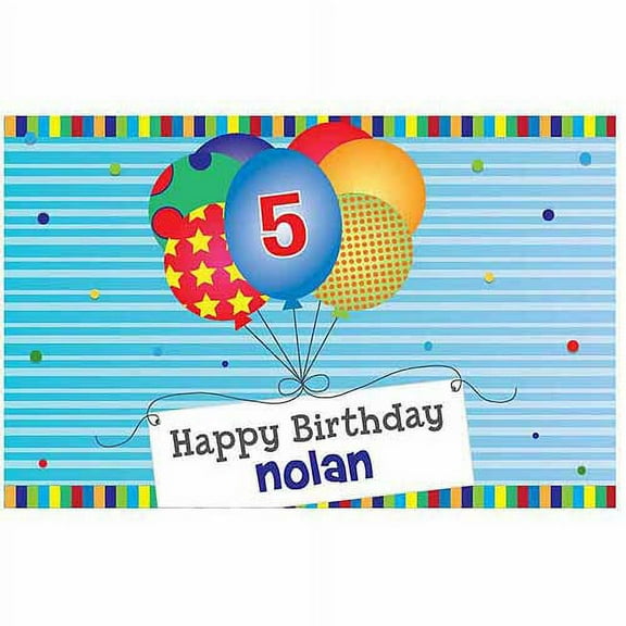 Personalized Blue Happy Birthday Placemat