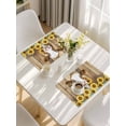 thumbnail image 5 of Farmhouse Cow Placemats Set of 6, Vintage Country Sunflower Brown Wood Placemats for Dining Table, Place Mats for Kitchen Tabletop, Waterproof Wipeable Dining Table Mats Set, 5 of 9