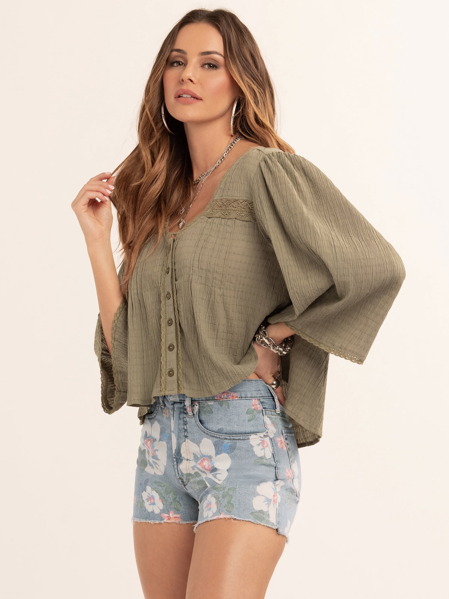 Jessica Simpson Women's Fiesole Lace Top, Sizes XS-XL