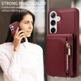 thumbnail image 6 of Nalacover RFID Blocking Wallet Case for Samsung Galaxy S24 Plus, Shockproof PU Leather Magnetic Button Zipper Purse Card Slots & Kickstand Crossbody Phone Case with Shoulder & Wrist Strap,Winered, 6 of 9