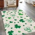 thumbnail image 3 of 3'x5' Area Rugs, St. Patrick's Day Indoor Outdoor Area Rug for Living Room Bedroom, Spring Green Shamrock Plant Beige Washable Bathroom Rugs Kitchen Floor Carpet Mats Home Decor Aesthetic, 3 of 8