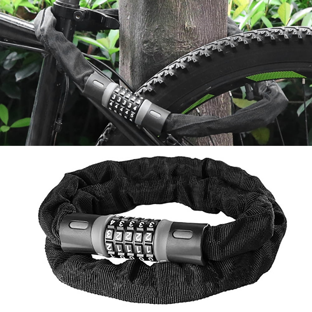 SPRING PARK Bicycle Chain Lock, Keyless 5Digit Resettable Combination