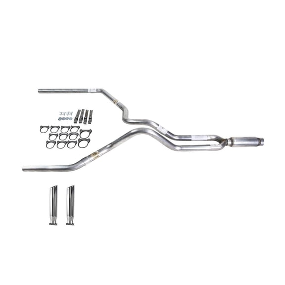 Truck Exhaust Kits - DIY dual exhaust system 2.5 SS pipe Glass Pack muffler RC Tip