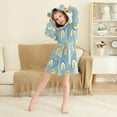 thumbnail image 3 of FORMRS Niños Bathrobe Unisex Hooded Robe Soft Plush Pajamas Sleepwear, Size 2-3T, Light Blue Rainbow, 3 of 7