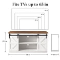 thumbnail image 5 of Vineego 58 Inch Farmhouse TV Stand and Entertainment Center for Televisions,with Sliding Barn Doors and Storage Cabinets,Milk White, 5 of 8