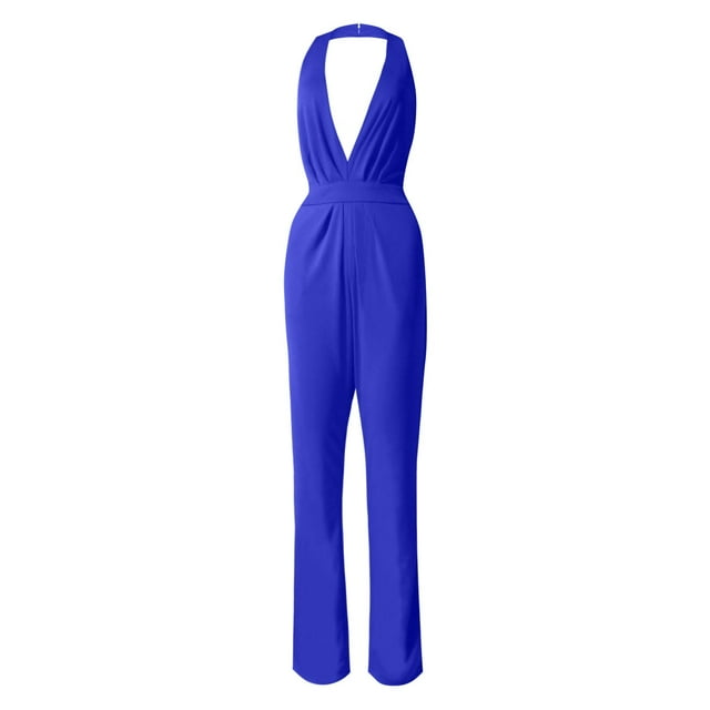 TSADFHJI Sparkly Skirt Women Gold Solid Color Jumpsuit Straight Pants Simple and Exquisite Design Xxxl Blue