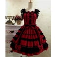 thumbnail image 1 of Lolita Dresses Sweet Pink Bows Ruffles Cotton Mini Skirts Girl Cosplay Custome, 1 of 5