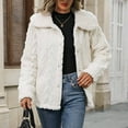thumbnail image 5 of Aloohaidyvio Womens Winter Sherpa Fleece Jacket Button Down Fuzzy Shacket Outwear with Pockets 2024 Coats for Women Clearance, 5 of 6