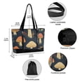 thumbnail image 2 of FORMRS Canvas Laptop Tote Bag for Women with 15.6" Computer Compartments Shoulder Handbag, Black Mushroom Pattern, 2 of 7