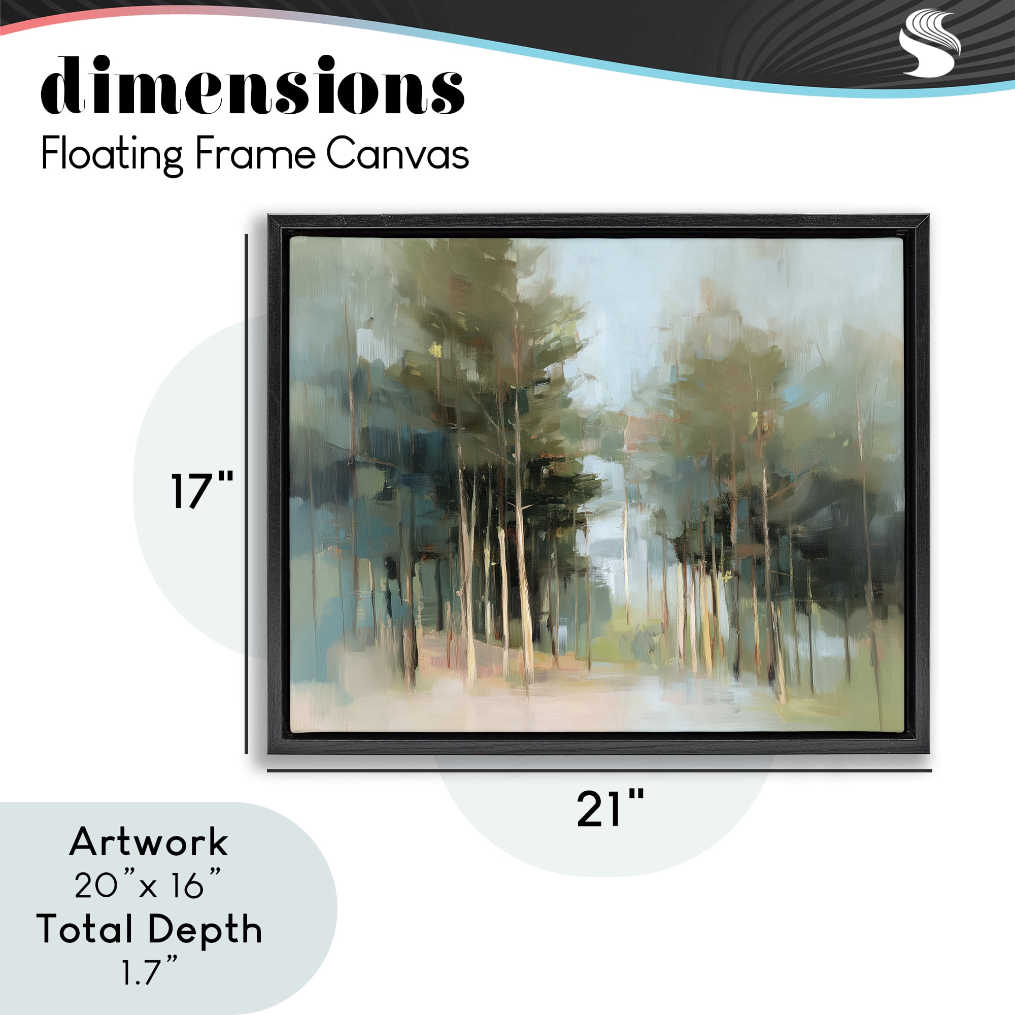 Stupell Industries The Grove Impressionist Forest Black Framed Floater Canvas Wall Art, design by Kim Curinga
