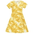 thumbnail image 6 of Odeerbi Toddler Girls Gradient Tie-Dye Skater Dress Summer Cute Flared Swing Dress Kids Short Sleeve Stretchy A Line Dress Toddler Girls Clothes, 6 of 7