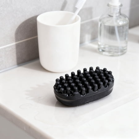 Soft Silicone Scalp Massage Brush Hair Shampoo Scrubber with Rubber Bristles for Deep Cleansing Exfoliating and Hair Care