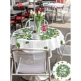 thumbnail image 4 of Outdoor Tablecloth with Umbrella Hole and Zipper, St Patrick's Day Round Table Cloth 60 Inch Waterproof Tablecloth, Green Lucky Shamrock Wreath Spring Vintage Picnic Table Cover for Patio Camping, 4 of 7