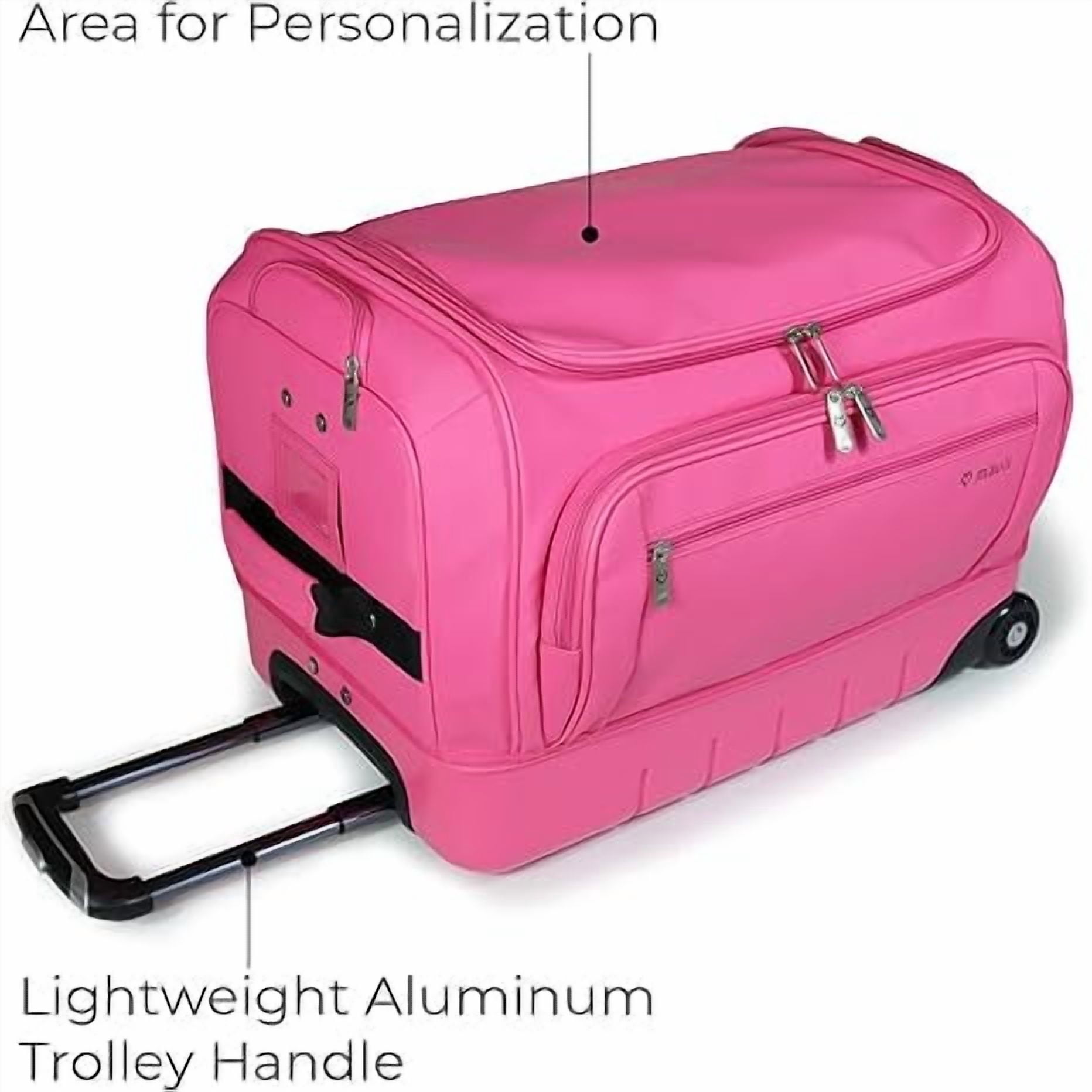 Mavii Dance Bag With Garment Rack, New 22" Hybrid Garment Rack Duffel, Hardside Bottom Collapsible Travel Bag, Hot Pink
