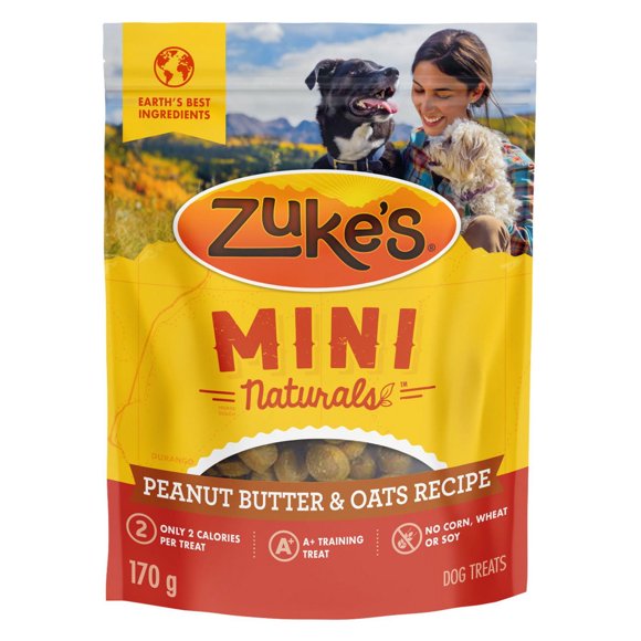 Zuke's Mini Naturals Tender Bites Peanut Butter & Oats Recipe, Dog Treats