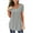 Gray, variant on Jacenvly Summer and Fall Tops for Women Crew Neck T Shirt Comfortable Ladies Solid Crewneck Button Pleated Short Sleeve Tops