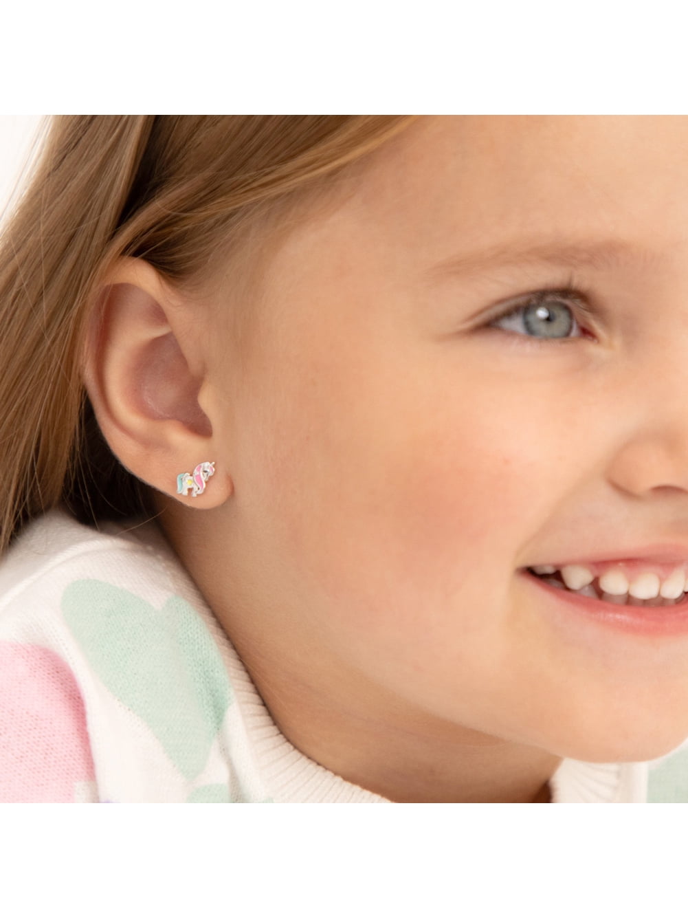Miss Unicorn Kids / Children's / Girls Earrings Enamel - Sterling Silver