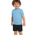 thumbnail image 6 of ITSAME Boys Swimwear Set Crewneck Tops and Swim Trunks Quick-Dry Beach Surfing Swimsuit 2-Piece Light Blue Size 5-6, 6 of 9