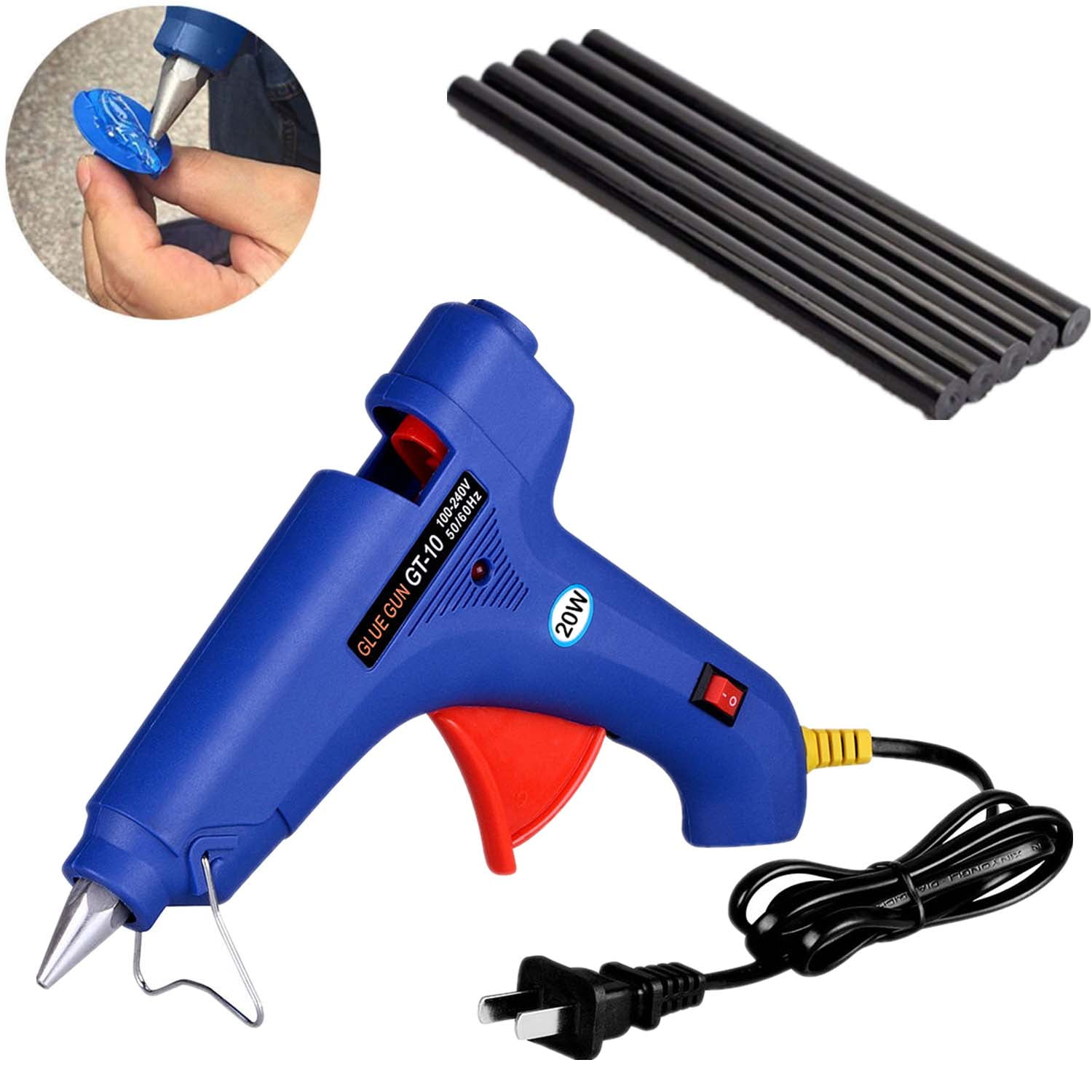 Tanbaby Cordless Hot Glue Gun with 2.0Ah Battery & Charger and 12 Pcs Full  Size Glue Sticks, 100W Power Melt Glue Gun 15-25s Preheat for DIY, Festival