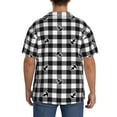 thumbnail image 3 of Kdxio Men's Hawaiian Shirt for Men Short Sleeve Shirt Black Tartan Plaid Summer Casual Holiday Beach Button Down T-Shirts, 3 of 7