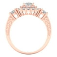 thumbnail image 4 of 1.6 ct Brilliant Round Cut Moissanite 14k Rose Gold Halo Solitaire with Accents Bridal Wedding Engagement Promise Anniversary Ring for Women size 6, 4 of 7