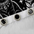 thumbnail image 4 of Manfei Spooky Cat Moon Kitchen Curtains, Vintage Gem Leaf Black Out Curtains Pack of 2 (42x63 Each), Monochrome Black, 4 of 6
