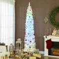 thumbnail image 2 of HOMCOM 7.5ft Christmas Tree with DIY Synchronized LEDs, Xmas Tree, White, 2 of 10