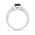 thumbnail image 2 of ANGARA Natural Twist Split Shank 1.6 ct Blue Sapphire Engagement Ring in 14K White Gold for Women (Size-7mm) | September Birthstone, Anniversary, Jewelry Gift for Women | Natural Sapphire Ring, 2 of 9