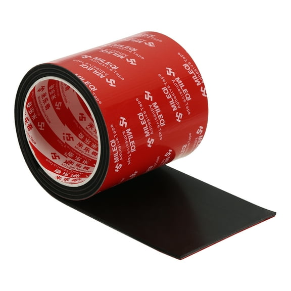 Neoprene Rubber Strips 4" x 1/8" x 3.3FT Adhesive Solid Rubber Sheet