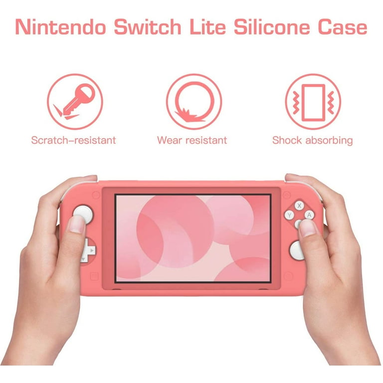 KOMI Case Compatible with Nintendo Switch Lite, Coral Pink