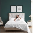 thumbnail image 3 of Mainstays Dreamy Soft 4‑Piece 220 Thread Count Brushed and Washed Sateen Cotton Bed Sheet Set, Deep Pocket, King, Artic White, 3 of 6