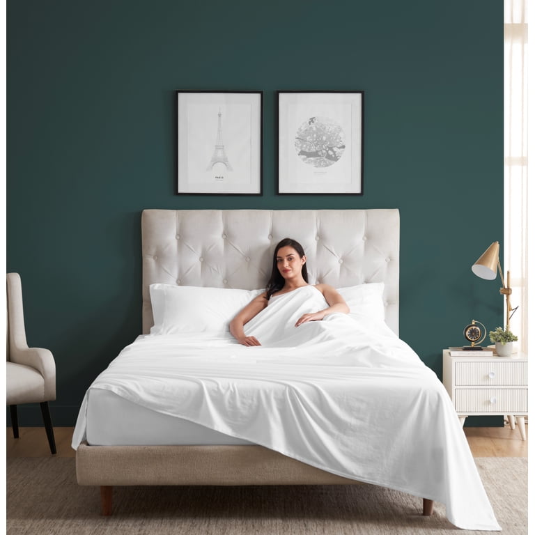 Mainstays Dreamy Soft 4-Piece Sheet Set, Full, Cotton, White photo 2