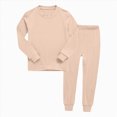 thumbnail image 2 of TOWED22 Baby Toddler Girl Fall Winter Outfits 2 Piece Cute Long Sleeve Soft Tee and Relaxed Pants Set Print Clothes Clothing(Beige,2-3 Y), 2 of 4