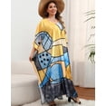 thumbnail image 7 of Edolynsa Plus Size Africa Kaftan Dress Batwing Sleeve Bathing Suit Cover up Long Summer Outfit, 7 of 7