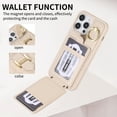 thumbnail image 3 of ELEHOLD for iPhone 14 Plus Crossbody Wallet Case with Card Holder Soft PU Leather Shockproof Protective Cover with Shoulder Strap for Women Girls for iPhone 14 Plus,beige, 3 of 8
